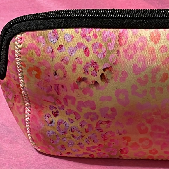 🎉💕 Pink Multicolor Leopard Print Cosmetic Case Pouch - Picture 3 of 4